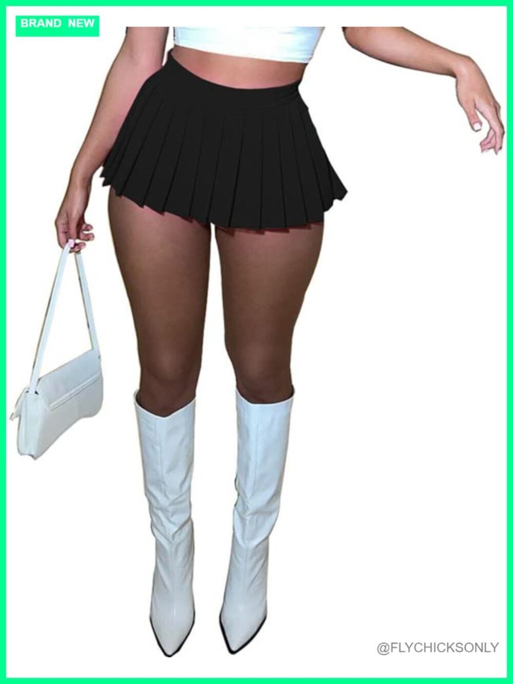 Y2k Mini Pleated Skirt with Slit High Waist Skater Tennis Skort